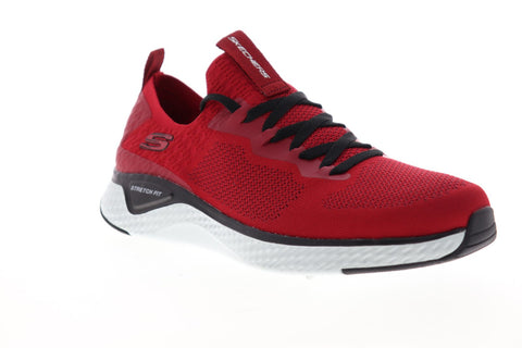 Skechers Solar Fuse Valedge 52757 Mens Red Canvas Athletic Walking Shoes