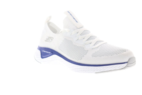 Skechers Solar Fuse Valedge 52757 Mens White Mesh Lifestyle Sneakers Shoes