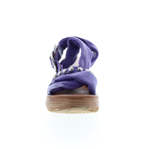 A.S.98 Nolie 528078-201 Womens Purple Leather Strap Sandals Shoes