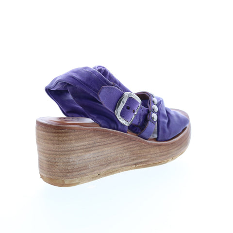A.S.98 Nolie 528078-201 Womens Purple Leather Strap Sandals Shoes