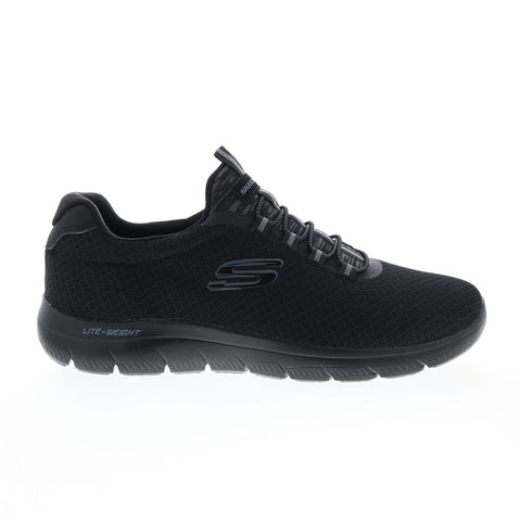 Skechers Summits 52811 Mens Black Canvas Slip On Lifestyle Sneakers Shoes