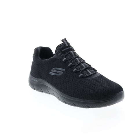 Skechers Summits 52811 Mens Black Canvas Slip On Lifestyle Sneakers Shoes
