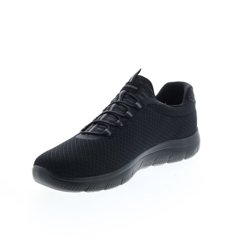 Skechers Summits 52811 Mens Black Canvas Slip On Lifestyle Sneakers Shoes