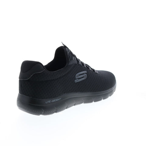 Skechers Summits 52811 Mens Black Canvas Slip On Lifestyle Sneakers Shoes