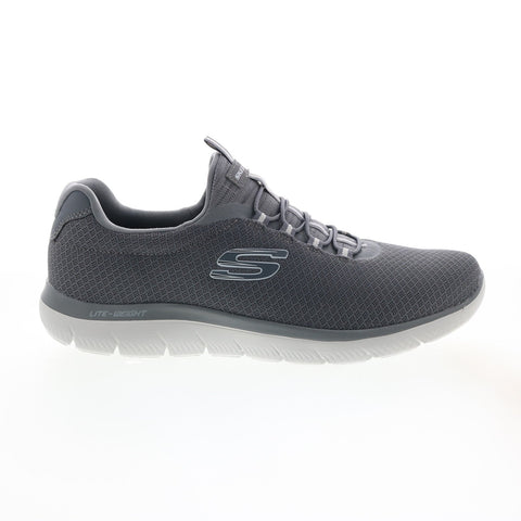 Skechers Summits 52811 Mens Gray Canvas Slip On Lifestyle Sneakers Shoes