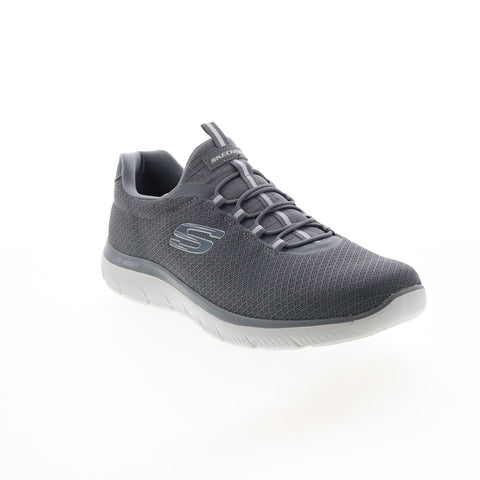 Skechers Summits 52811 Mens Gray Canvas Slip On Lifestyle Sneakers Shoes