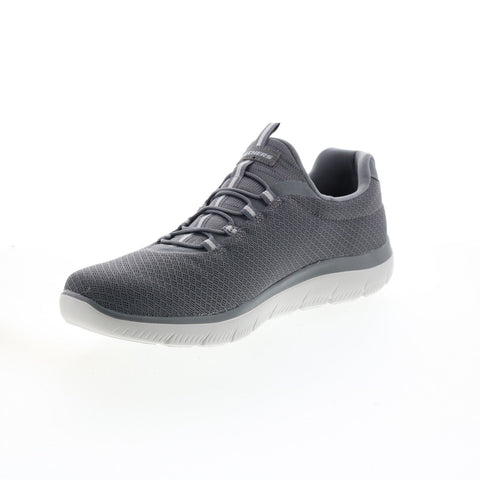 Skechers Summits 52811 Mens Gray Canvas Slip On Lifestyle Sneakers Shoes