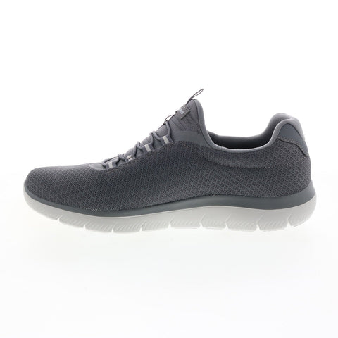 Skechers Summits 52811 Mens Gray Canvas Slip On Lifestyle Sneakers Shoes