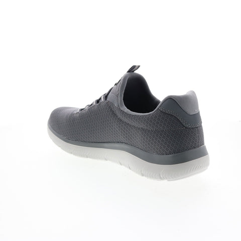 Skechers Summits 52811 Mens Gray Canvas Slip On Lifestyle Sneakers Shoes