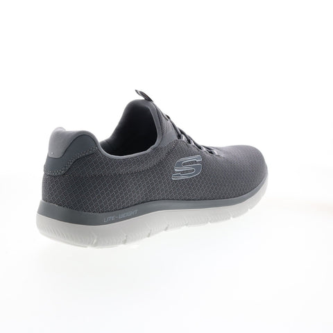 Skechers Summits 52811 Mens Gray Canvas Slip On Lifestyle Sneakers Shoes
