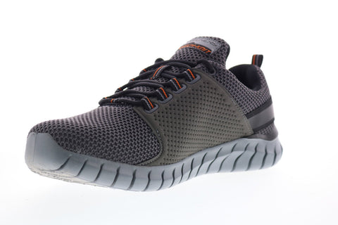 Skechers Overhaul Primba 52821W Mens Gray Wide Mesh Athletic Running Shoes