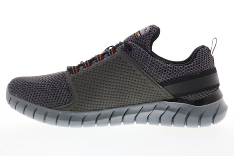 Skechers Overhaul Primba 52821W Mens Gray Wide Mesh Athletic Running Shoes