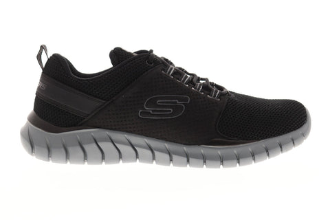 Skechers Overhaul Primba Mens Black Textile Athletic Lace Up Training Shoes