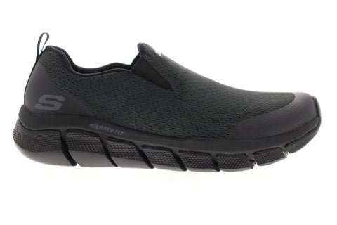 Skechers Flex 3.0 Aventide 52823 Mens Black Mesh Slip On Sneakers Shoes