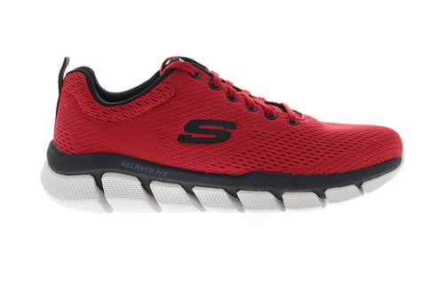 Skechers Flex 3.0 Verko 52857 Mens Red Canvas Athletic Cross Training Shoes