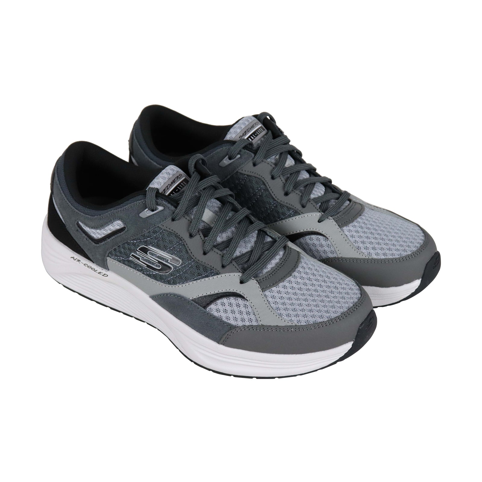 Skechers Alphaborne 52968 Mens Gray Mesh Casual Lace Up Lifestyle