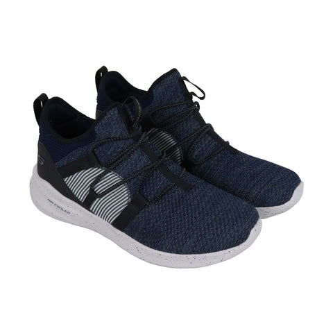 Skechers Corace Mens Blue Textile Slip On Sneakers Shoes