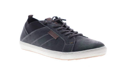 GBX Output 530041 Mens Black Leather Low Top Lace Up Lifestyle Sneakers Shoes