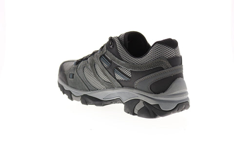 Hi-Tec Ravus Vent Low WP 53117W Mens Gray Wide 2E Suede Athletic Hiking Shoes