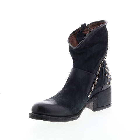 A.S.98 Orrin 548204-301 Womens Black Leather Zipper Casual Dress Boots