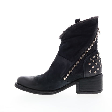 A.S.98 Orrin 548204-301 Womens Black Leather Zipper Casual Dress Boots