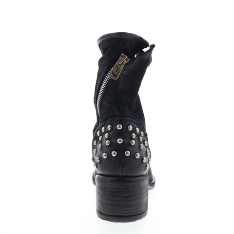 A.S.98 Orrin 548204-301 Womens Black Leather Zipper Casual Dress Boots