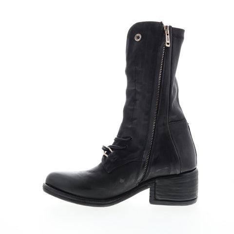 A.S.98 Opie 548213-201 Womens Black Leather Lace Up Casual Dress Boots