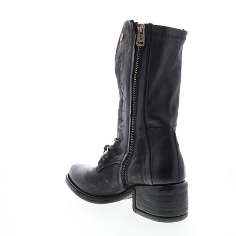 A.S.98 Opie 548213-201 Womens Black Leather Lace Up Casual Dress Boots