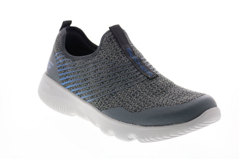 Skechers Go Run Focus Raptor 55167 Mens Gray Canvas Lifestyle Sneakers Shoes