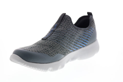 Skechers Go Run Focus Raptor 55167 Mens Gray Canvas Lifestyle Sneakers Shoes