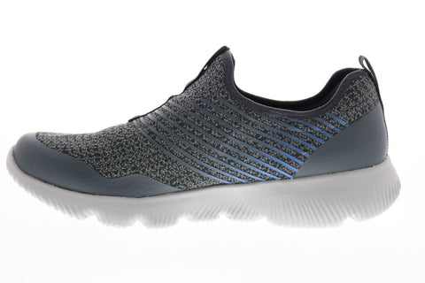Skechers Go Run Focus Raptor 55167 Mens Gray Canvas Lifestyle Sneakers Shoes