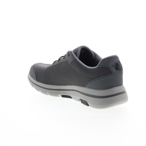 Skechers Go Walk 5 Demitass 55519 Mens Gray Canvas Lifestyle Sneakers Shoes