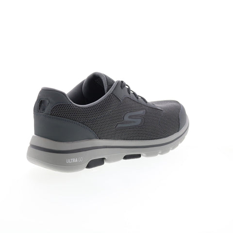Skechers Go Walk 5 Demitass 55519 Mens Gray Canvas Lifestyle Sneakers Shoes