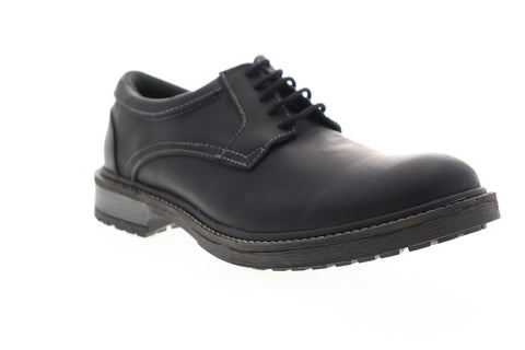 GBX Pyne 577311 Mens Black Leather Low Top Lace Up Plain Toe Oxfords Shoes