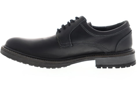 GBX Pyne 577311 Mens Black Leather Low Top Lace Up Plain Toe Oxfords Shoes