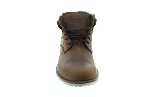 GBX Pinewood Mens Tan Leather Work Lace Up Boots Shoes