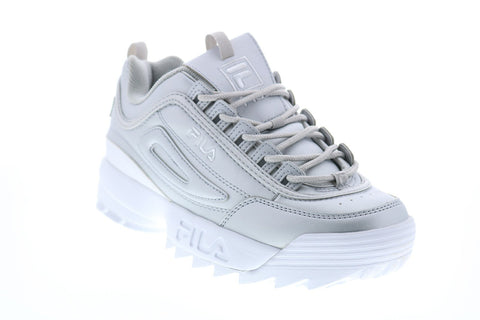 Fila Disruptor II Premium Metallic Womens Silver Lifestyle Sneakers Shoes