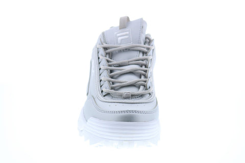 Fila Disruptor II Premium Metallic Womens Silver Lifestyle Sneakers Shoes