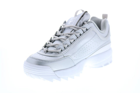 Fila Disruptor II Premium Metallic Womens Silver Lifestyle Sneakers Shoes