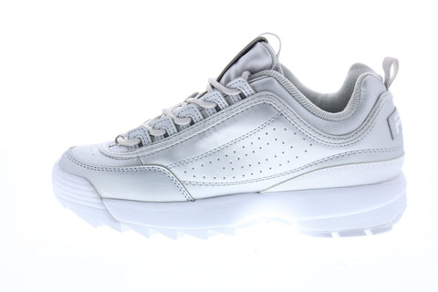 Fila Disruptor II Premium Metallic Womens Silver Lifestyle Sneakers Shoes
