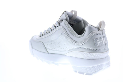 Fila Disruptor II Premium Metallic Womens Silver Lifestyle Sneakers Shoes