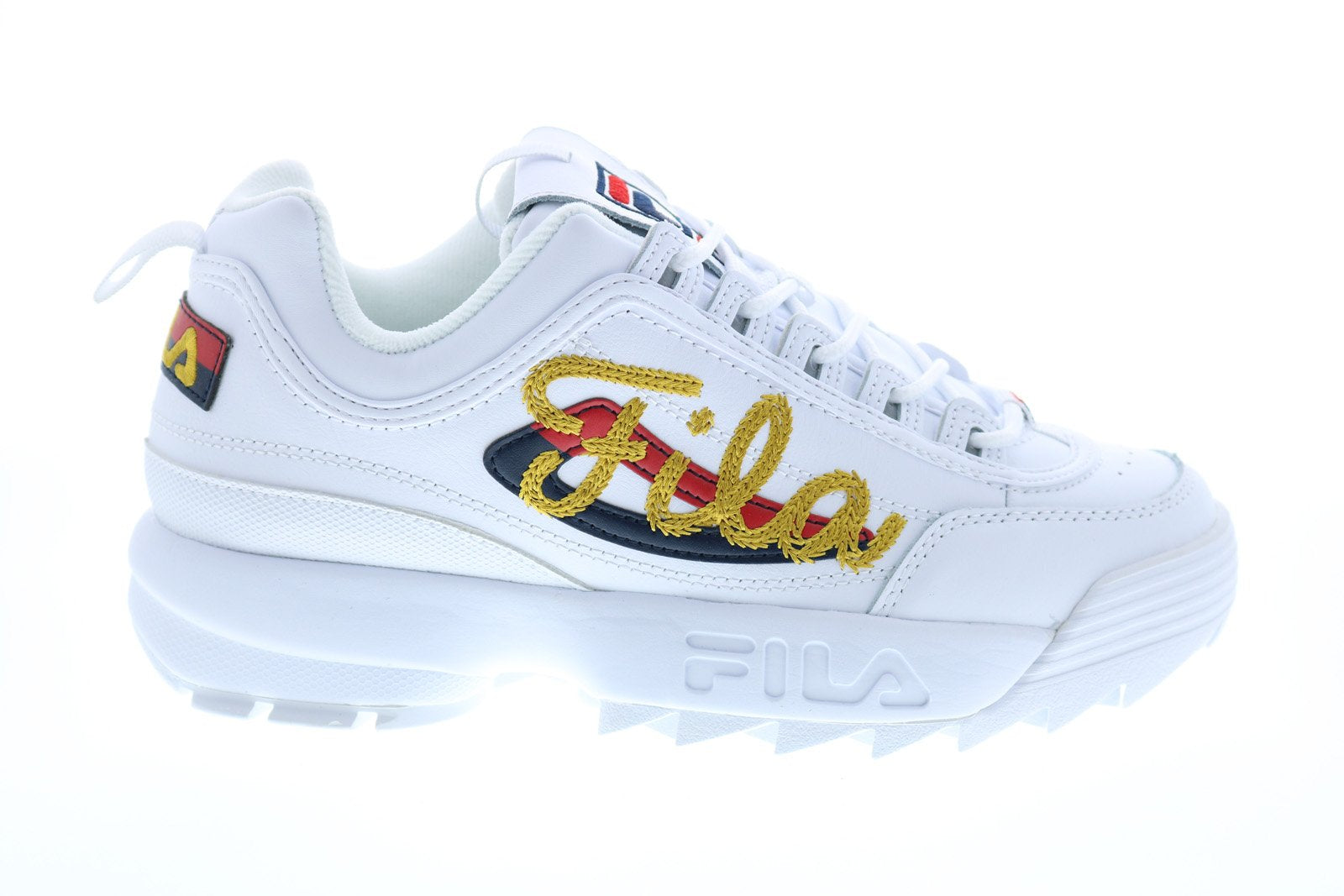 white and gold filas