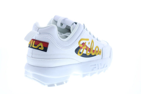 Fila Disruptor II Signature Womens White Synthetic Lifestyle Sneakers Shoes