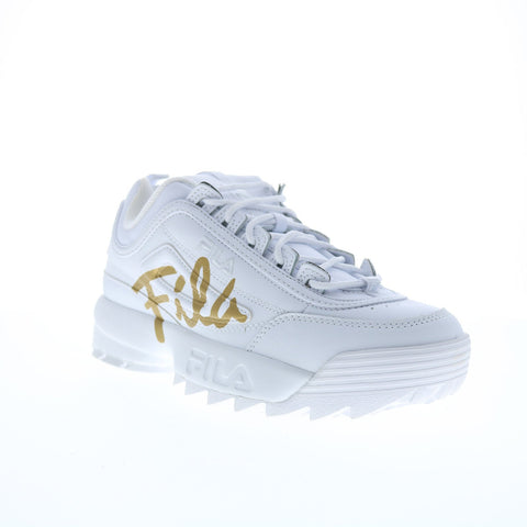 Fila Disruptor II Script 5FM00403-141 Womens White Lifestyle Sneakers Shoes