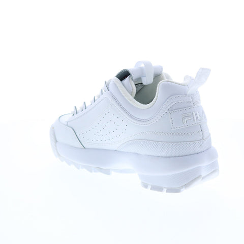 Fila Disruptor II Embroidery Womens White Leather Lifestyle Sneakers Shoes