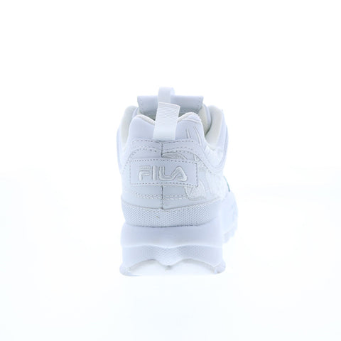 Fila Disruptor II Embroidery Womens White Leather Lifestyle Sneakers Shoes
