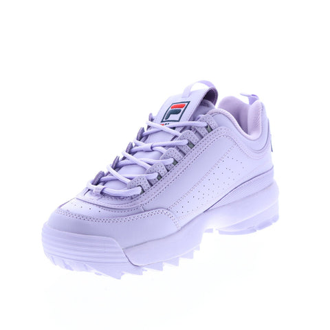 Fila Disruptor II Embroidery Womens Purple Leather Lifestyle Sneakers Shoes