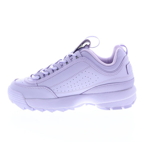 Fila Disruptor II Embroidery Womens Purple Leather Lifestyle Sneakers Shoes