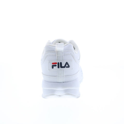 Fila Disruptor II Clear Logos Womens White Canvas Lifestyle Sneakers Shoes