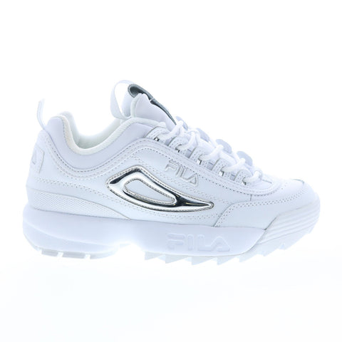 Fila Disruptor II Metallic Accent Womens White Lifestyle Sneakers Shoes